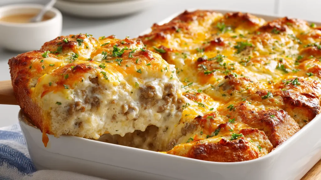 Biscuits and Gravy Breakfast Casserole 2 Biscuits and Gravy Breakfast Casserole