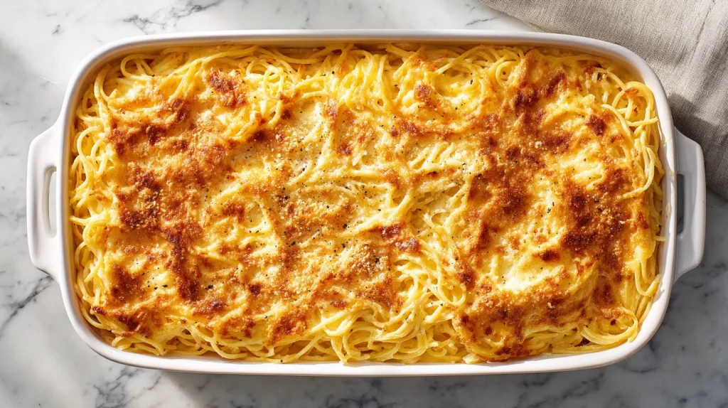 Creamy and Cheesy Baked Spaghetti with Alfredo Sauce 9 Baked Spaghetti with Alfredo Sauce