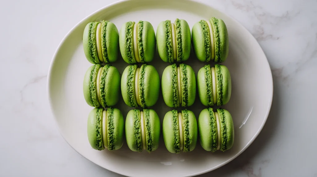 Green Macarons Recipe - Perfect Fall Dessert Idea 12 Green Macarons