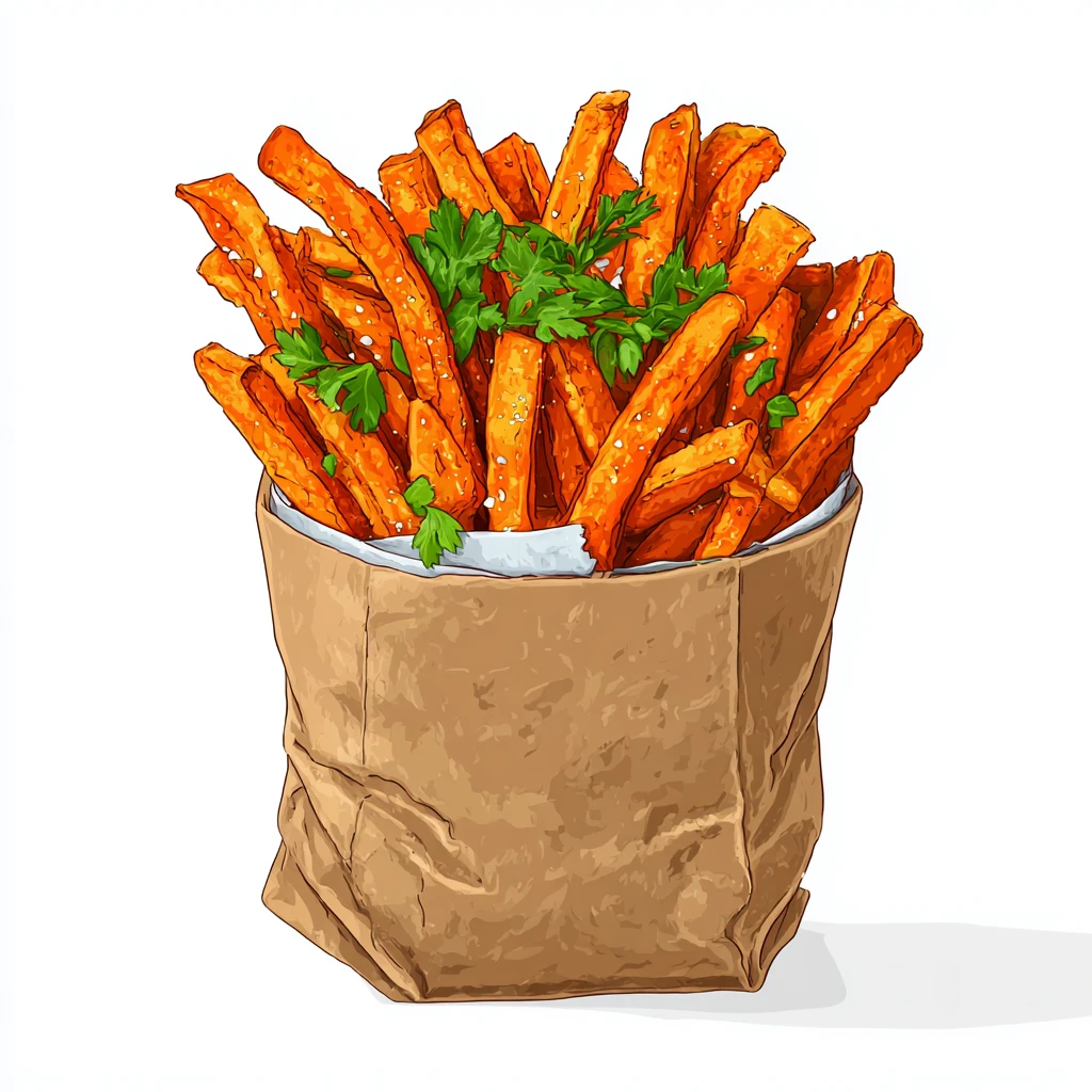 Loaded Sweet Potato Fries - Crispy and Flavorful Recipe 4 loaded sweet potato fries vector