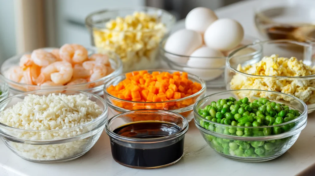 Shrimp Fried Rice Recipe - Easy 5-Minute Restaurant Style 3 Shrimp Fried Rice