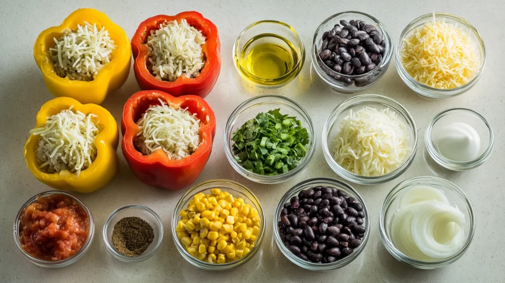Stuffed Bell Peppers Vegetarian - Easy, Healthy & Flavorful 2 Stuffed Bell Peppers Vegetarian