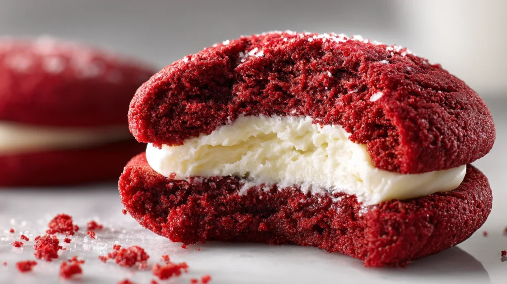 Stuffed Red Velvet Cookies Recipe - Creamy & Chewy Cookies 2 Stuffed Red Velvet Cookies