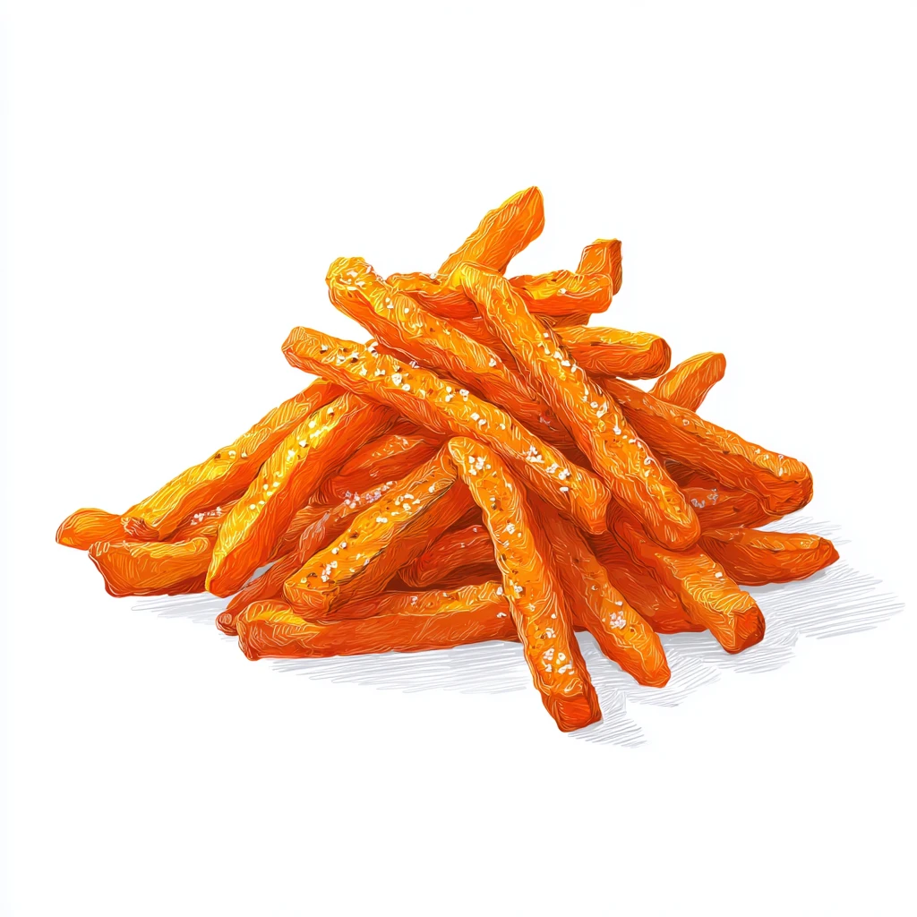 Sweet Potato Fries - Crispy Oven & Air Fryer Recipe 2 sweet potato fries vector