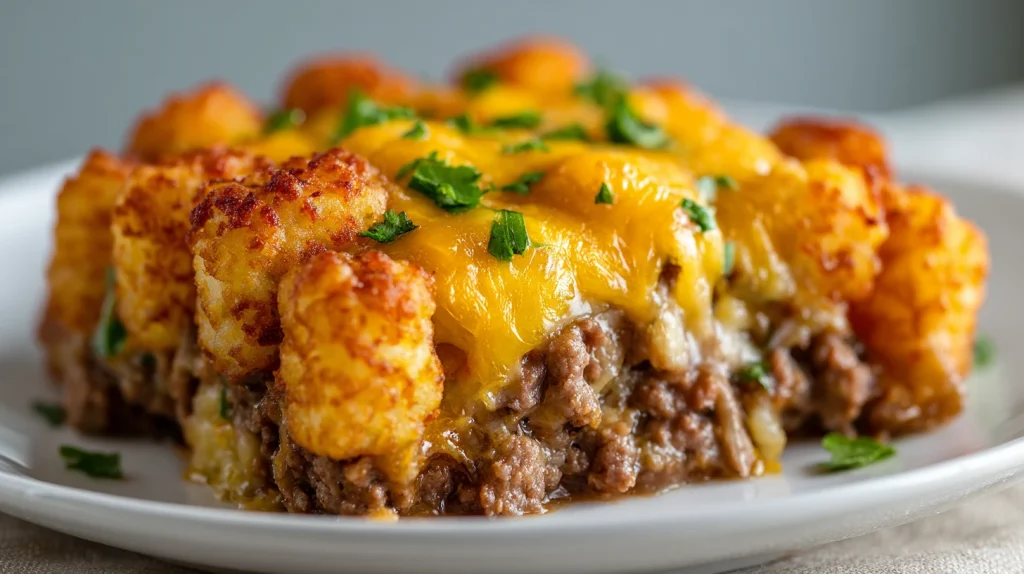 Delicious Beef Tater Tot Casserole - Easy & Cheesy Recipe 2 Beef Tater Tot Casserole