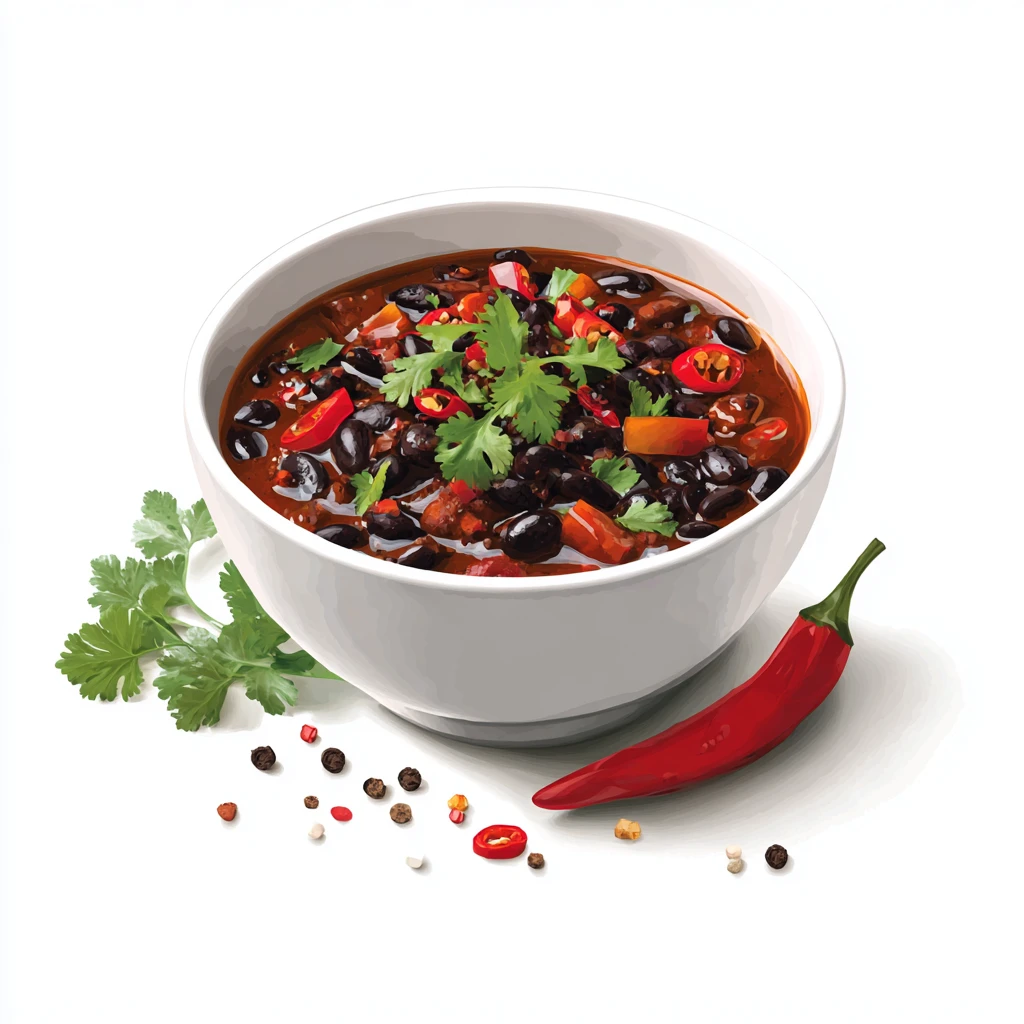 Black Bean Chili Recipe - Easy, Hearty & Healthy Dinner 3 Black Bean Chili vetor