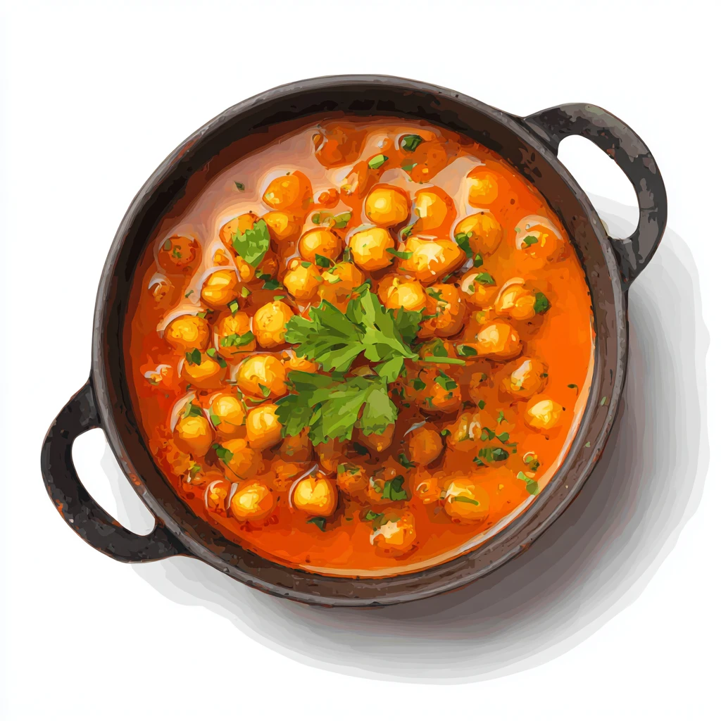 Easy Chickpea Curry Recipe - Flavorful Family Dinner 4 Chickpea Curry vector