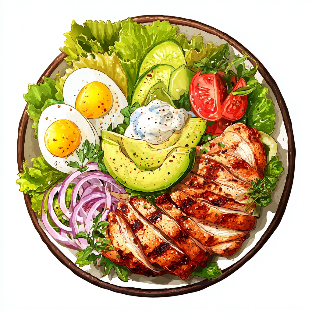 Egg Salad Recipe That Is Creamy, Balanced, and Perfect Every Time 1 Grilled Chicken Cobb Salad vector