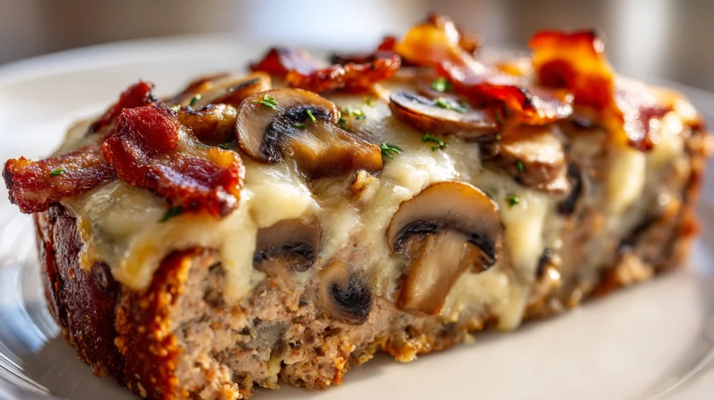 Bacon Mushroom Swiss Meatloaf - Bold Flavor in Every Slice 10 Bacon Mushroom Swiss Meatloaf