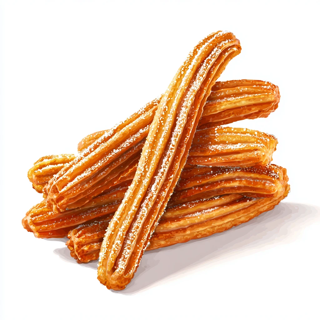 Crispy Air Fryer Light Churros Recipe - Easy & Quick Treat 3 churros vector