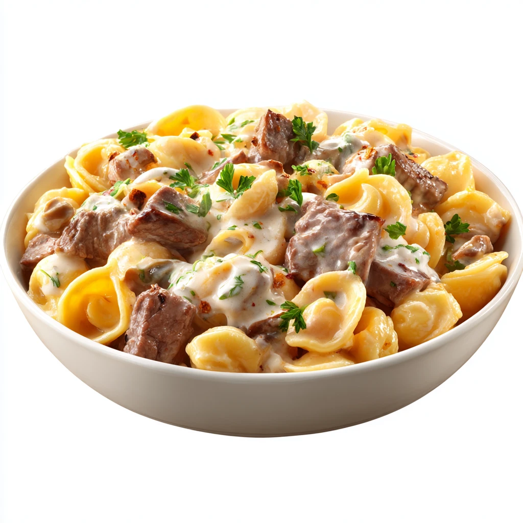 Creamy Beef and Shells - Easy & Creamy Pasta Dinner 4 creamy beef and shells vector