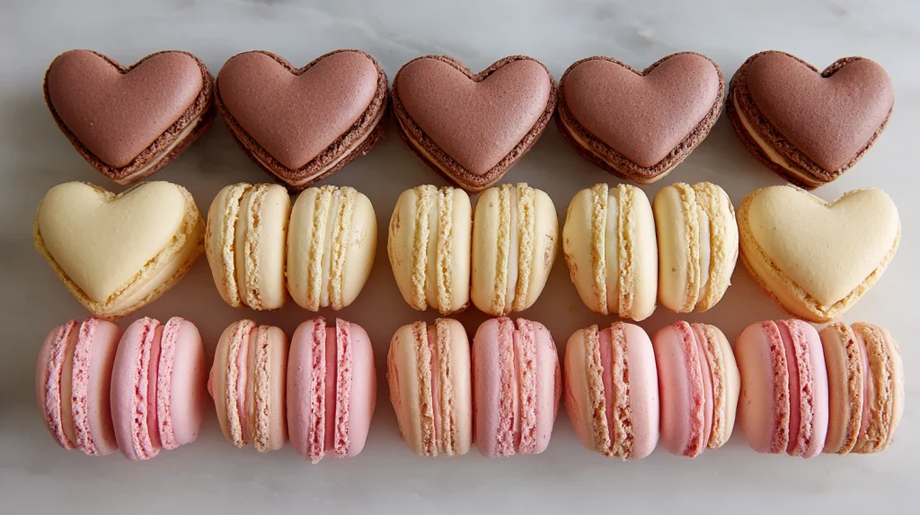 Heart Macarons Recipe - Pretty Valentines Day Macarons 11 Heart Macarons