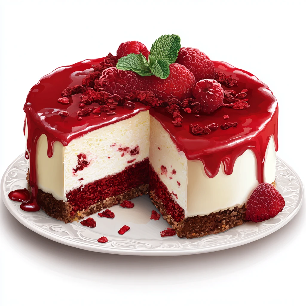 Pistachio Cheesecake 1 red velvet cheesecake vector