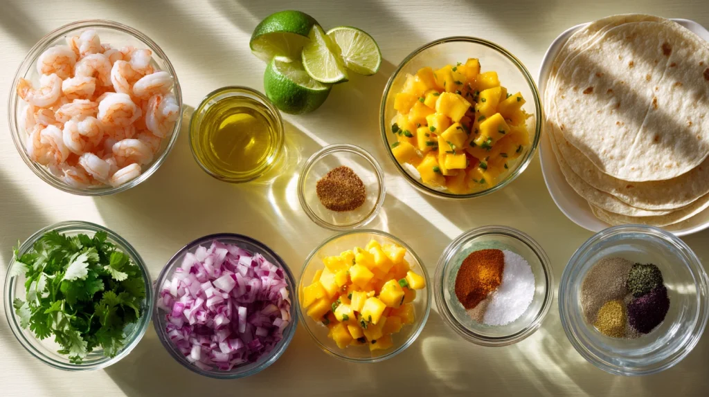 Shrimp Tacos with Mango Salsa - Simple Summer Meal Recipe 2 Shrimp Tacos with Mango Salsa