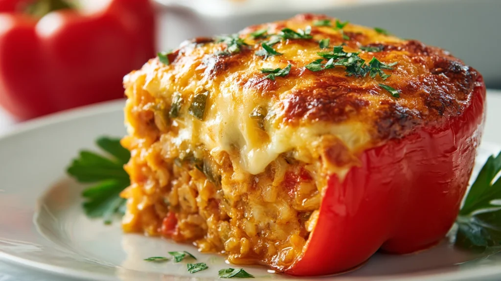 Stuffed Bell Peppers Casserole - Cheesy & Easy Family Dinner 2 Stuffed Bell Peppers Casserole