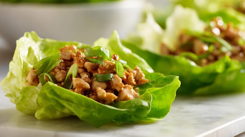 Thai Chicken Lettuce Wraps - Fresh, Healthy & Flavor-Packed 2 Thai Chicken Lettuce Wraps