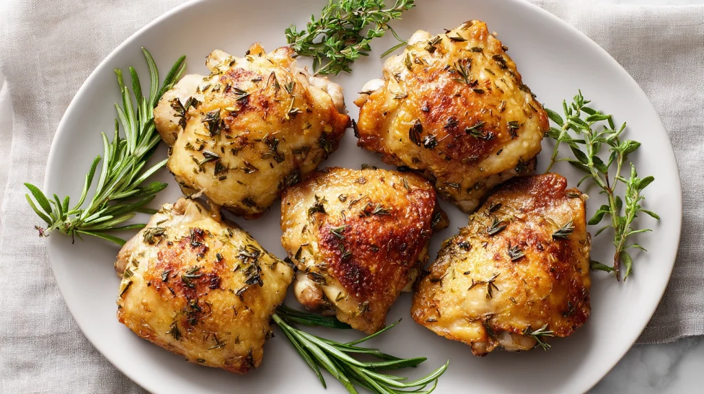 Baked Chicken Thighs with Herbs - Easy & Juicy Dinner 9 Baked Chicken Thighs with Herbs