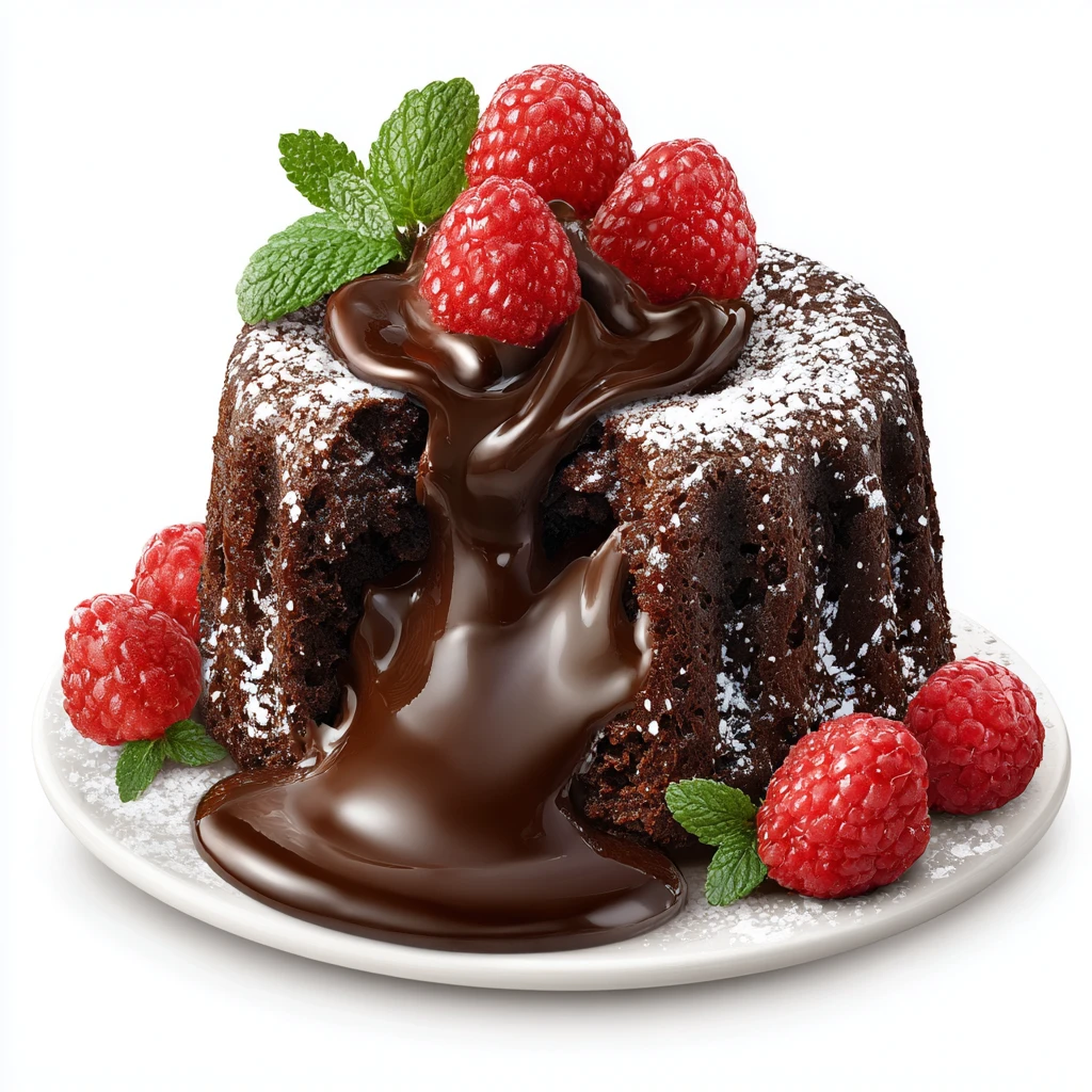 Easy Chocolate Lava Cake Recipe - A Rich & Gooey Dessert 4 Chocolate lava cake vector