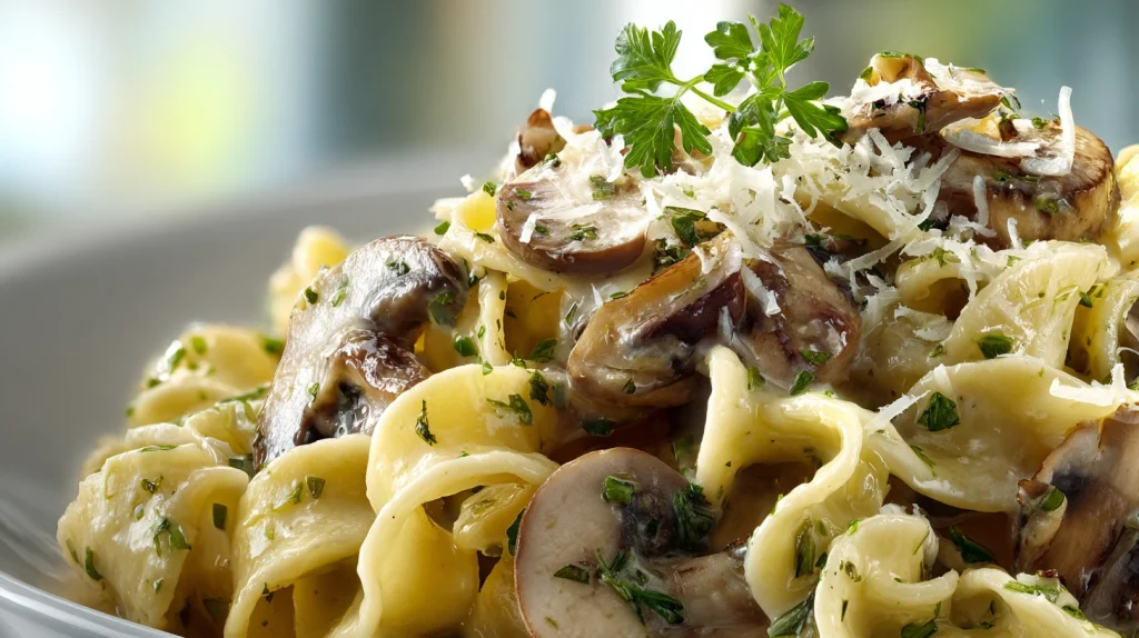 Creamy Mushroom Pasta - Easy & Cheesy Family Dinner 2 Creamy Mushroom Pasta