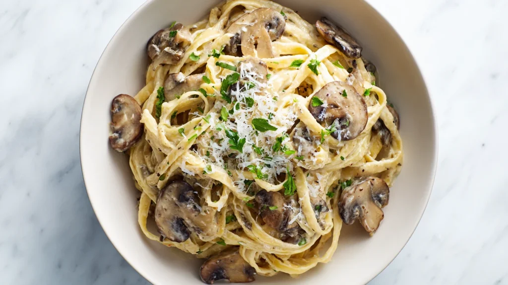 Creamy Mushroom Pasta - Easy & Cheesy Family Dinner 9 Creamy Mushroom Pasta
