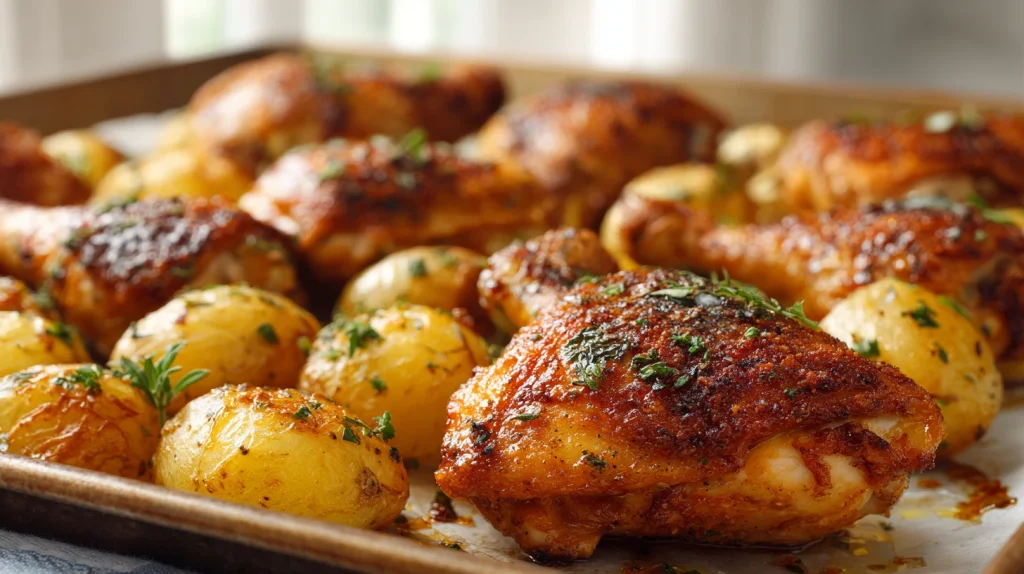 Oven-Baked Buttermilk Chicken and Potatoes - Easy Dinner 10 Oven-Baked Buttermilk Chicken and Potatoes