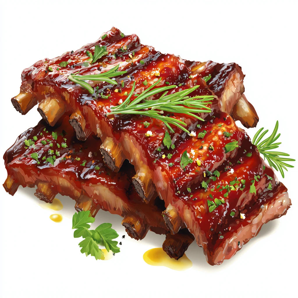 Tender Oven Baked Ribs - Easy & Juicy Weeknight Dinner 3 Tender Oven Baked Ribs vector