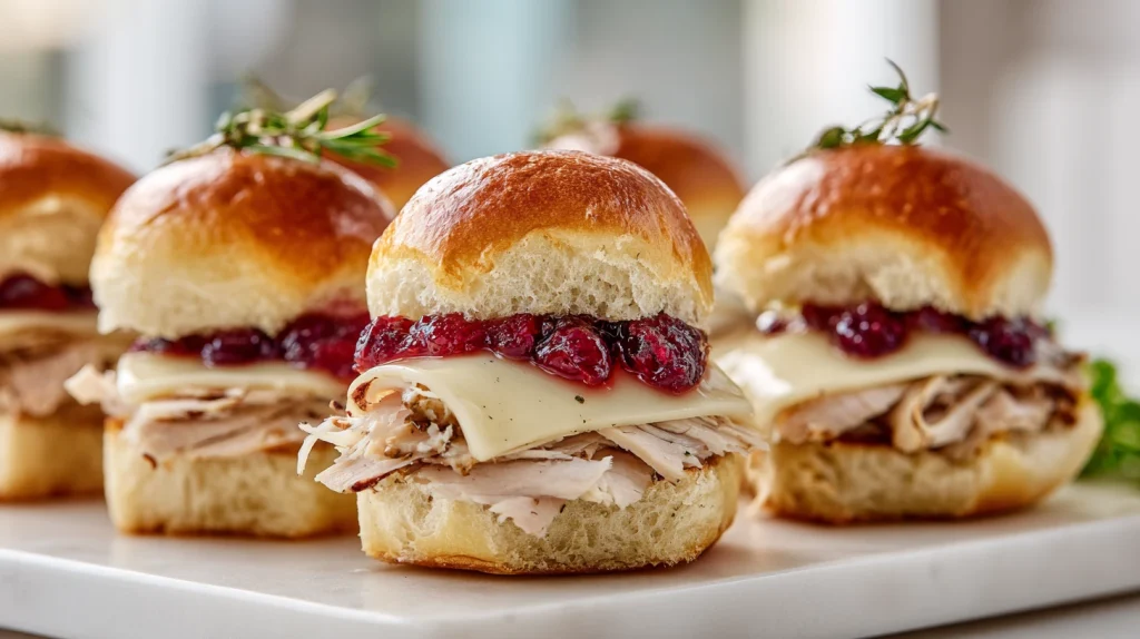 Turkey Cranberry Sliders - Party Perfect Mini Sandwich Recipe 9 Turkey Cranberry Sliders