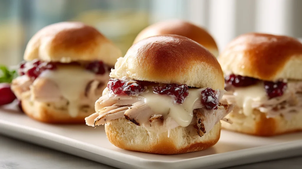 Turkey Cranberry Sliders - Party Perfect Mini Sandwich Recipe 2 Turkey Cranberry Sliders
