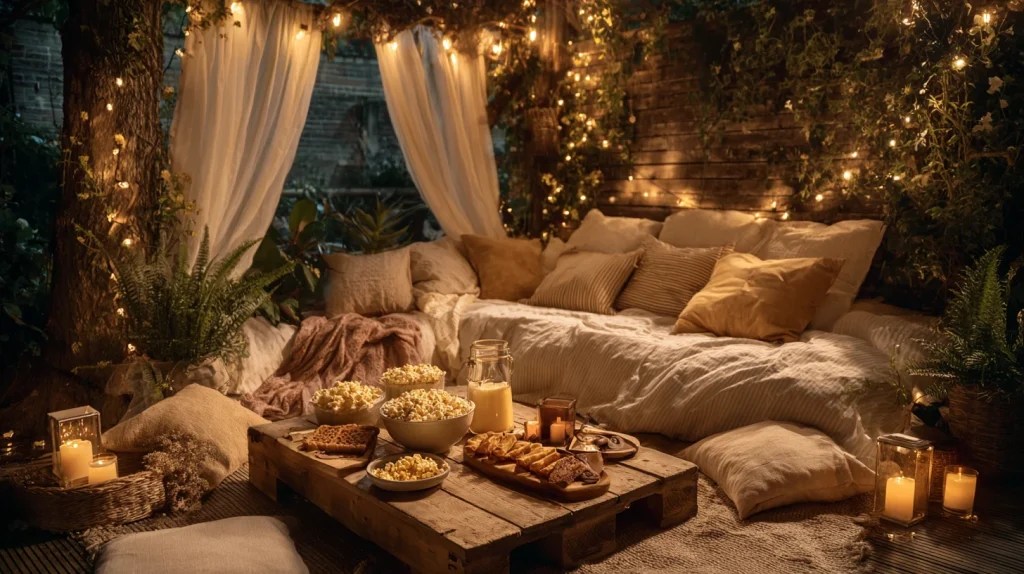 11 Modern Backyard Garden Summer Party Ideas 12 Backyard Movie Night Setup for a Relaxed Summer Vibe