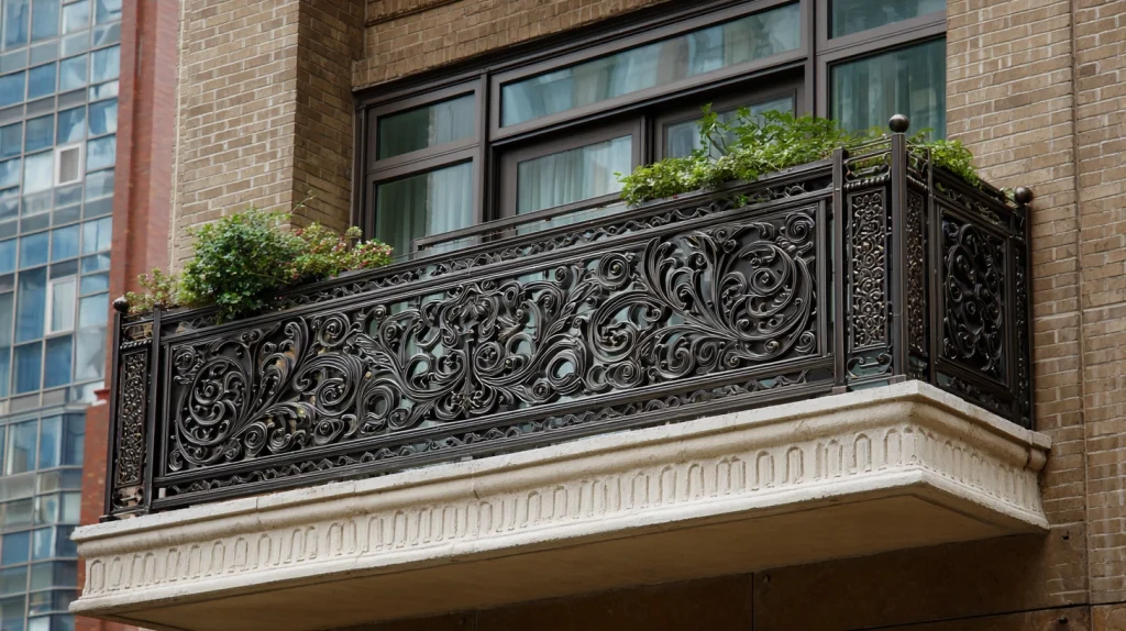 10 Famous Outdoor Patio Ideas 6 Balcony Patio with Decorative Grill Design