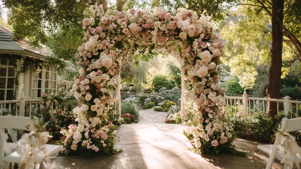 8 Famous Small Backyard Wedding Ideas 2 Elegant Ceremony Arch for a Romantic Focal Point