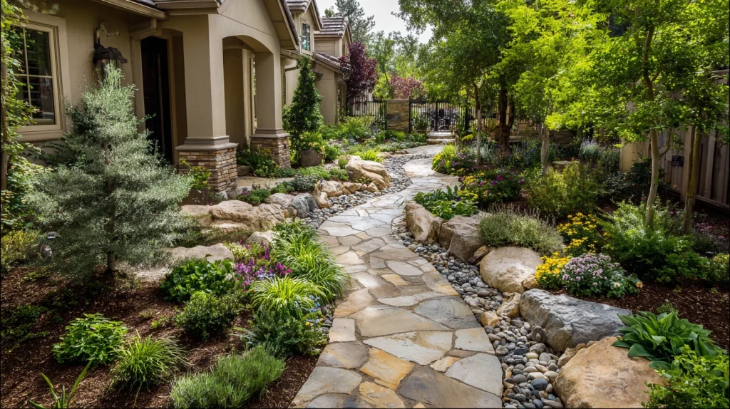 6 Famous Low Maintenance Landscaping Front Yard Ideas 4 Front Yard Pathway Landscaping with Clean Flow