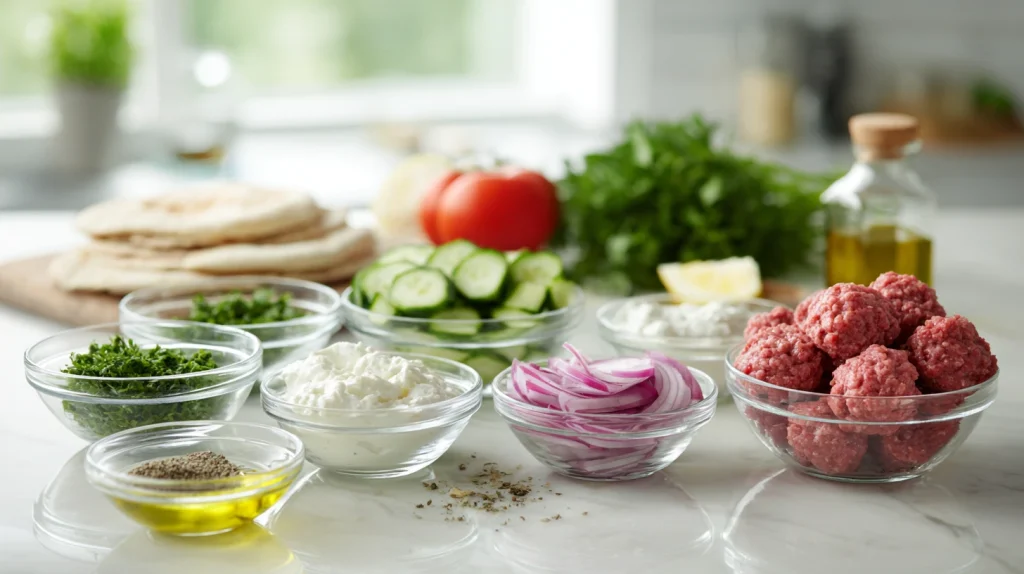 Greek Meatball Pitas - Easy, Juicy & Fresh Flavor Wraps 3 Greek Meatball Pitas