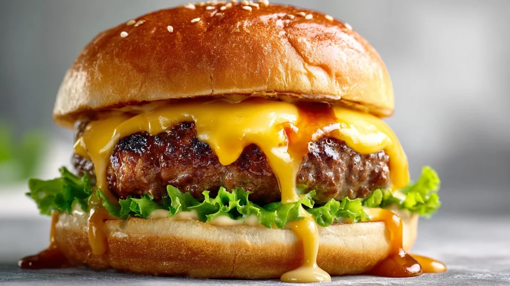 Easy Grilled Burger with Melted Cheese Recipe - Juicy Perfection 2 Grilled Burger with Melted Cheese