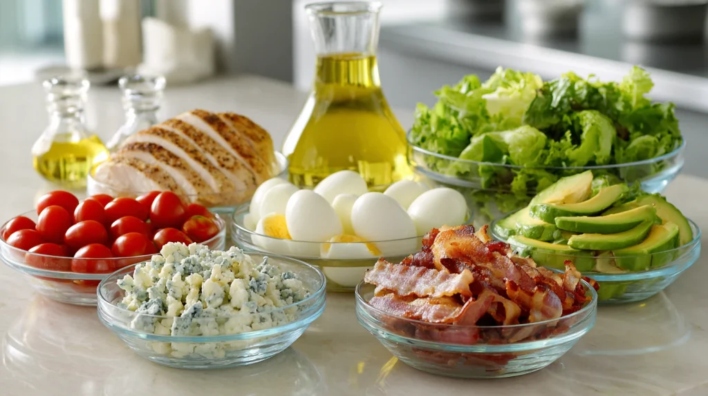 High Protein Cobb Salad Platter - Balanced and Flavorful 3 High Protein Cobb Salad Platter