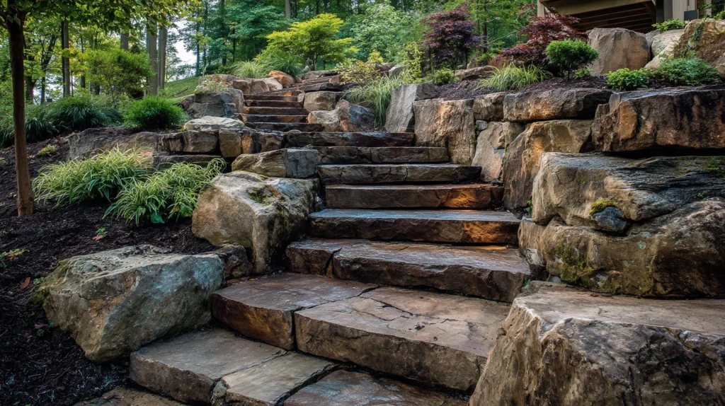 7 Famous Small Sloped Backyard Ideas 3 Landscape Stairs for Safe and Stylish Movement