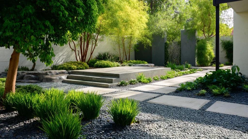 7 Famous Small Front Yard Landscaping Ideas 8 Minimalist Planting with Clean Hardscape Balance