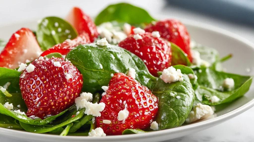 Spinach Strawberry Salad Recipe - Fresh, Sweet & Balanced 2 Spinach Strawberry Salad