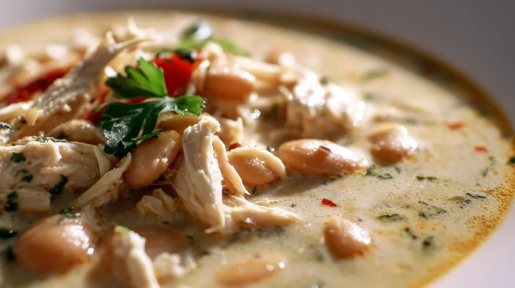 Bowl of Creamy White Chicken Chili - Cozy, Rich & Comforting 2 Bowl of Creamy White Chicken Chili