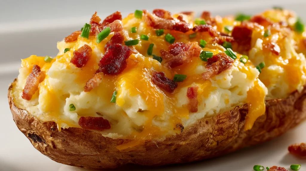 Cheesy Twice-Baked Potatoes - Easy, Delicious & Loaded 2 Cheesy Twice-Baked Potatoes