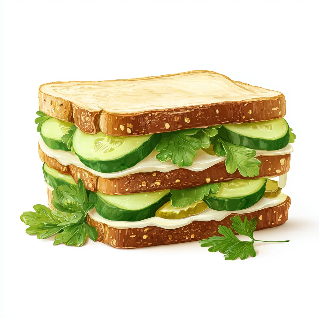 Best Cucumber Sandwiches - Fresh Elegant Tea Time Snack 4 cucumber sandwich vector