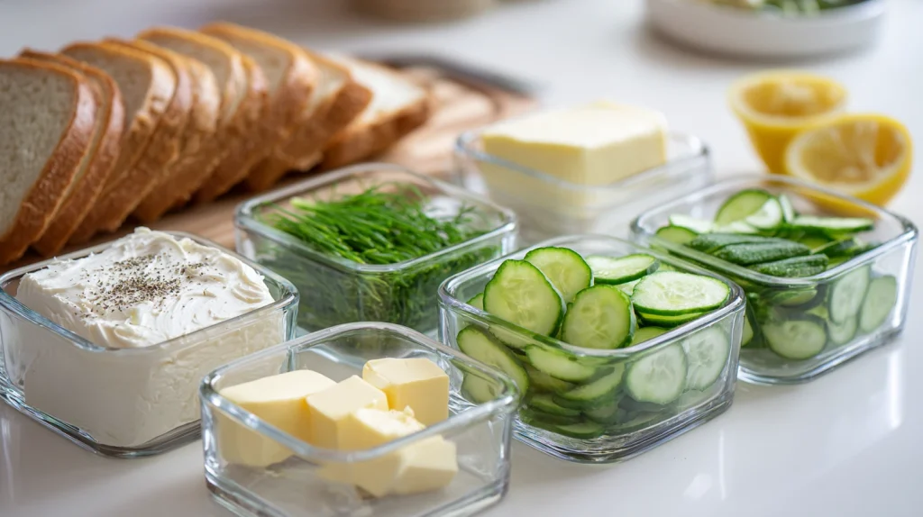 Cucumber Sandwiches with Cream Cheese - Easy Breakfast 3 Cucumber Sandwiches with Cream Cheese