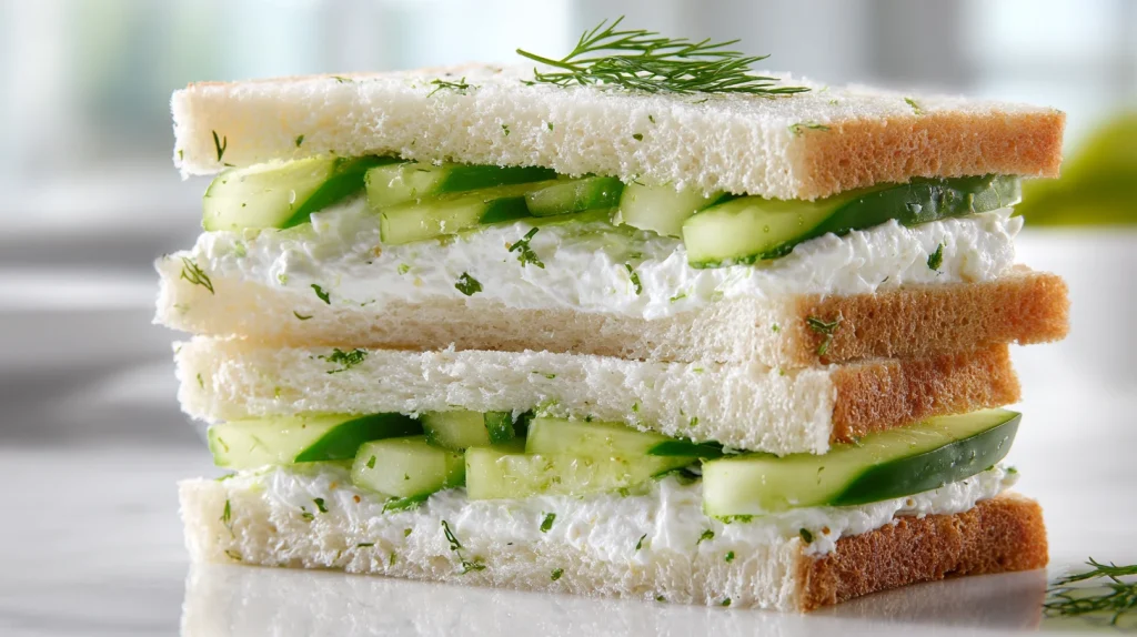 Cucumber Sandwiches with Cream Cheese - Easy Breakfast 2 Cucumber Sandwiches with Cream Cheese