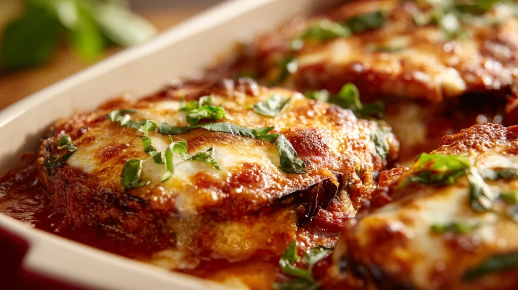 Eggplant Parmesan Baked Recipe - Easy Crispy Italian Classic 2 Eggplant Parmesan Baked