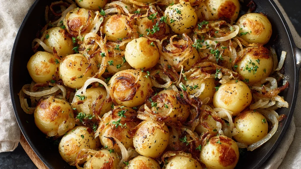 Crispy Fried Potatoes and Onions - Easy Vegetarian Meal 12 Fried Potatoes and Onions