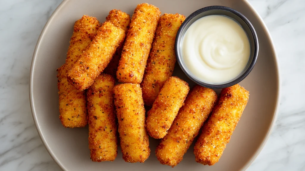 Cheesy Mozzarella Sticks Recipe - Easy Party Favorite Snack 10 Mozzarella Sticks