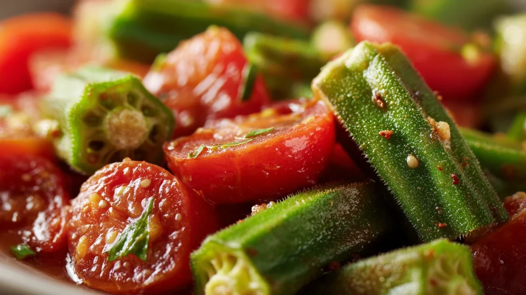 Delicious Okra and Tomatoes - Easy Southern Family Dinner 2 Okra and Tomatoes