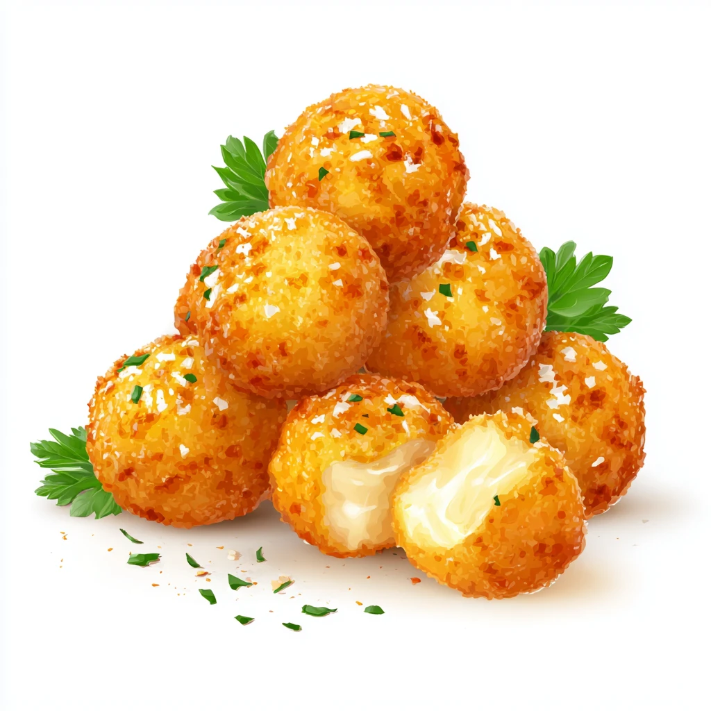 Best Potato Cheese Balls Recipe - Crispy Cheesy Party Snacks 3 potato cheese balls vector