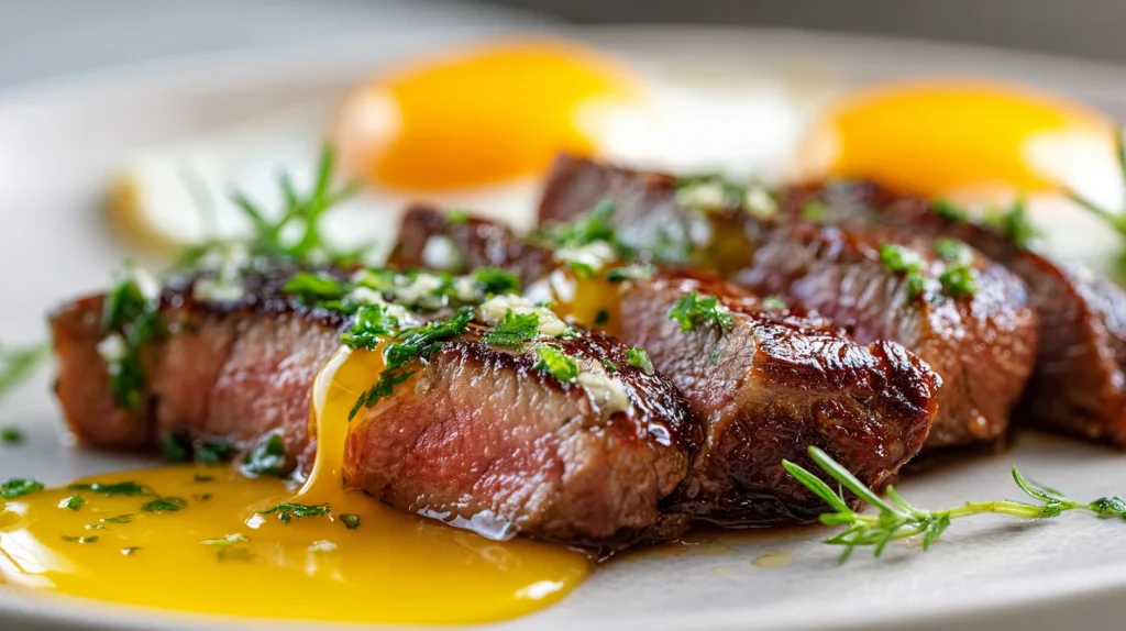 Juicy Steak and Eggs Recipe - Best High Protein Dinner 12 Steak and Eggs