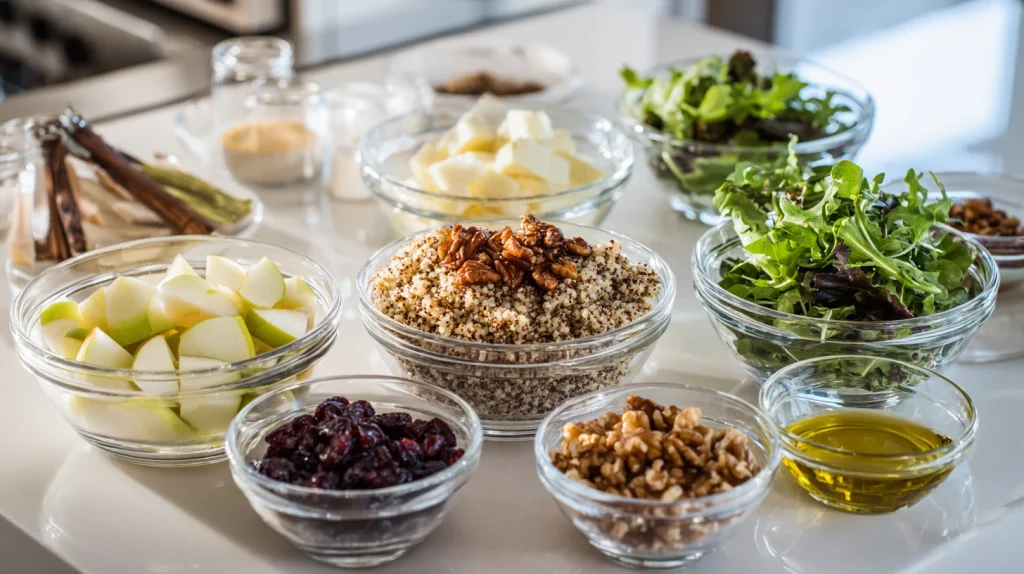 Quinoa Apple Salad Recipe for a Fresh and Healthy Meal 3 u2124897212 ingredients for quinoa apple salad arranged in mi edfa8da7 dd13 476d a50b 54c3f7d7d5d9 2